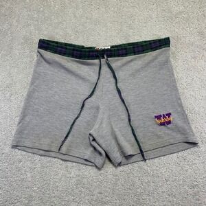 Vintage AG Silver Washington Huskies Shorts Large Plaid Waistband Boxer College